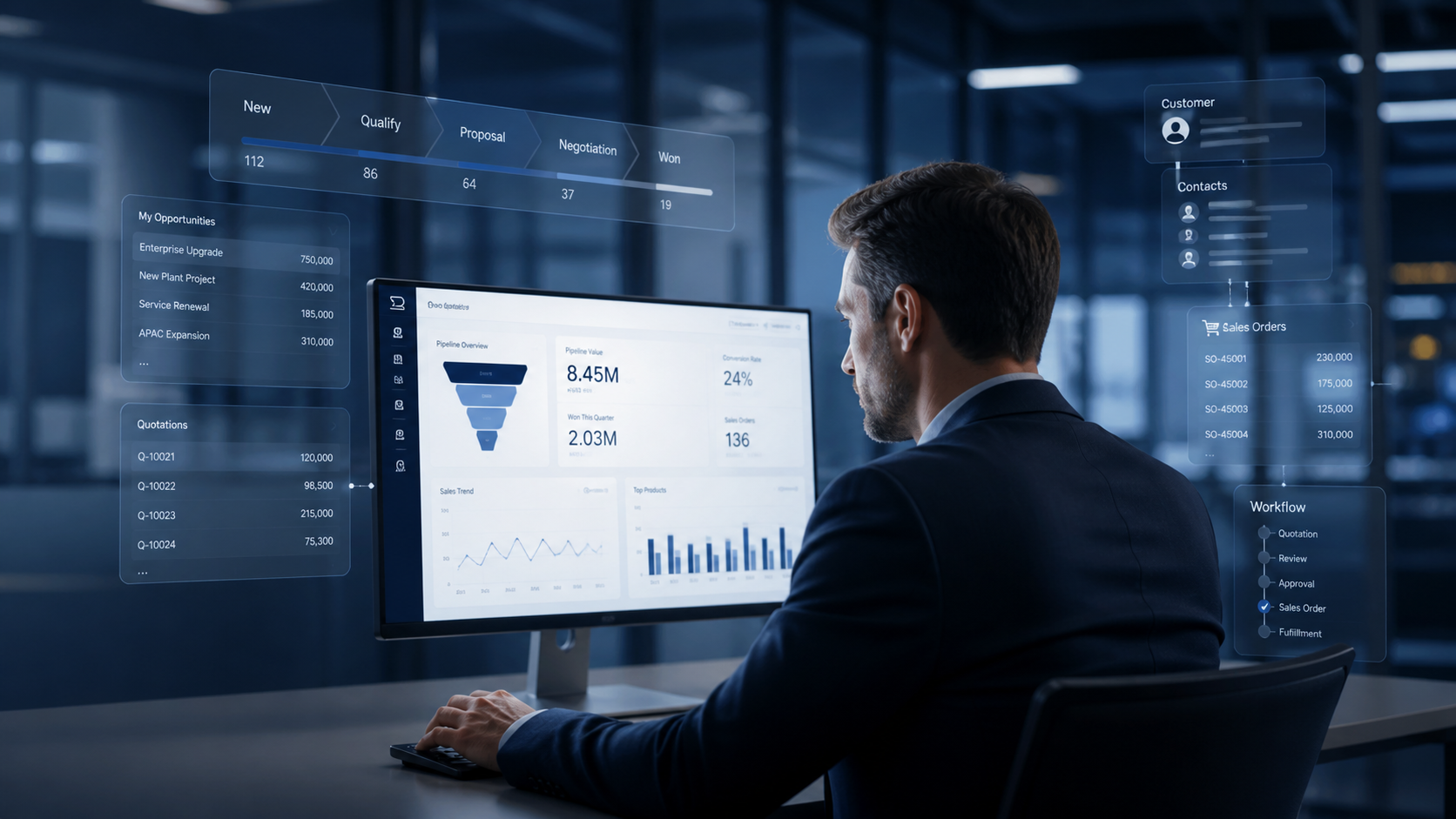 Sales and CRM dashboard
